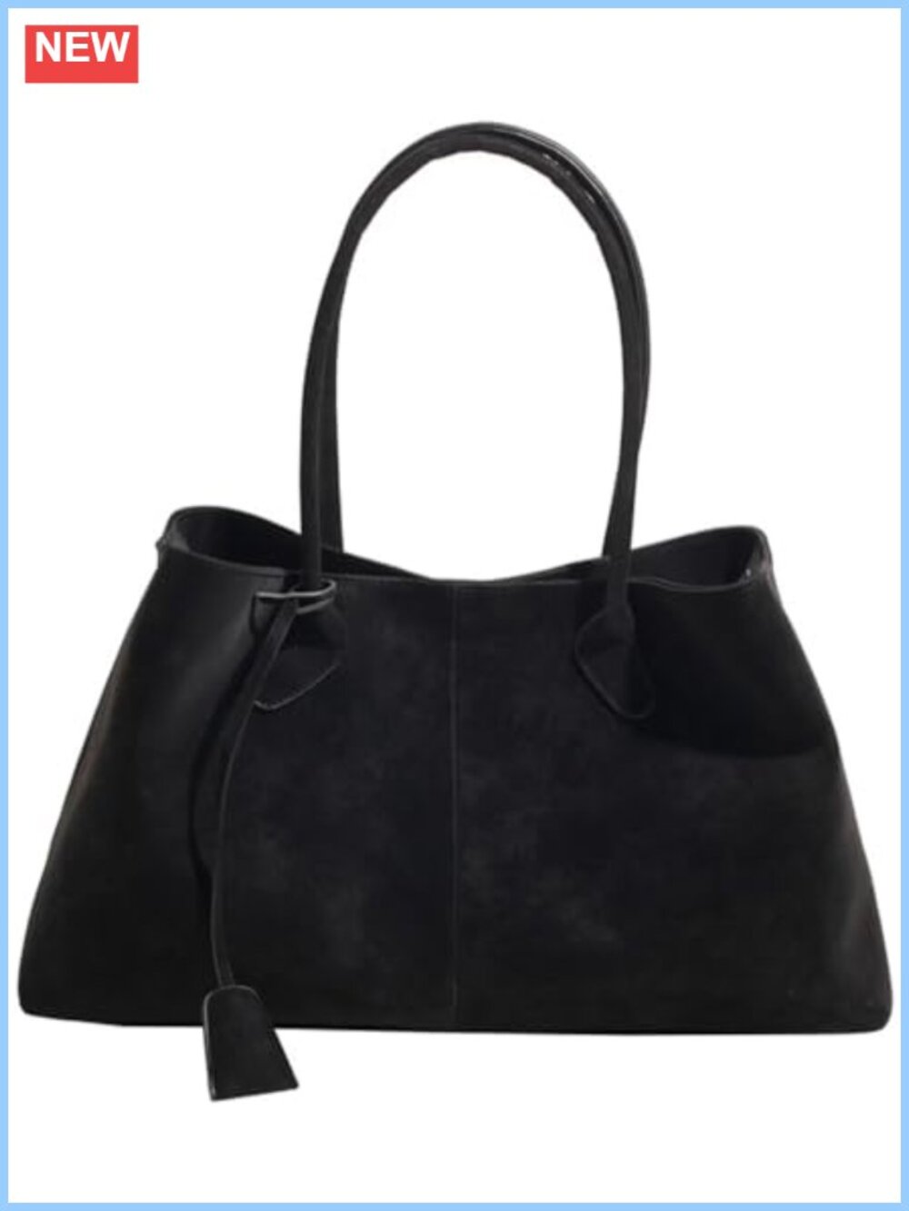 Faux Suede Slouchy Shoulder Bag Large Hobo Tote Magnetic Lightweight Satchel